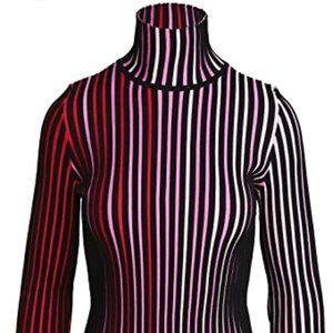 Paco Rabanne Stripe Turtleneck Top
